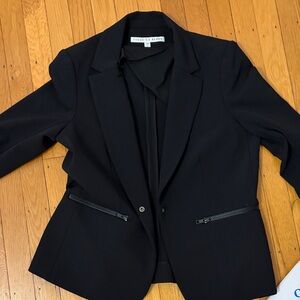 Veronica Beard Black Tailored Zip-Pocket Blazer